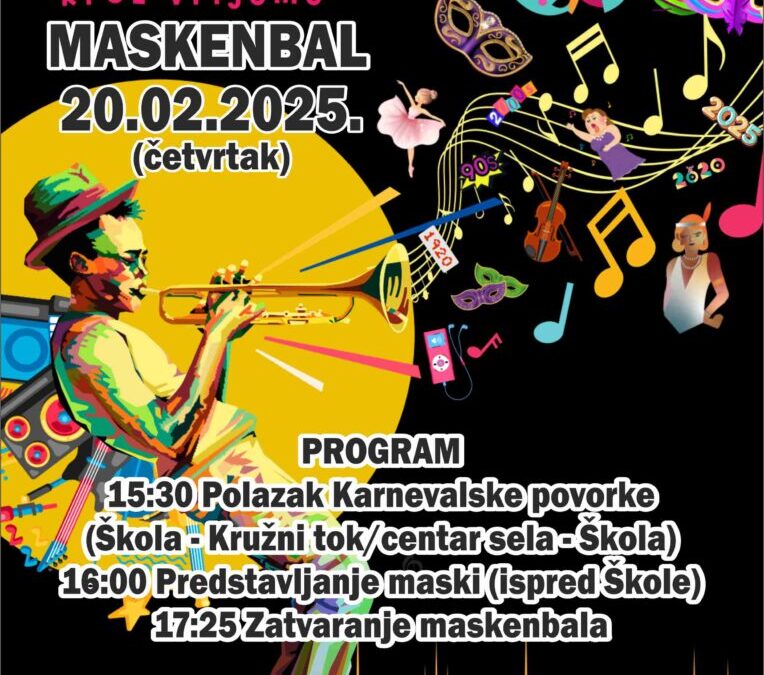 Odabran plakat za maskenbal 2025.: „Glazbom kroz vrijeme!”